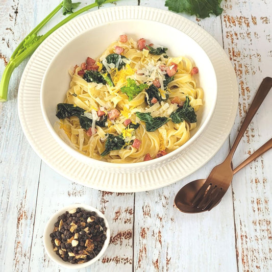 Pasta mit Cima di Rapa & Zitronenpfeffer – würzig & cremig frisch