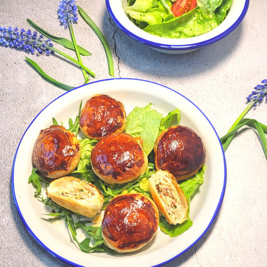 Blätterteig Ravioli mit Schinken & BBQ Pfeffer – knusprig & würzig