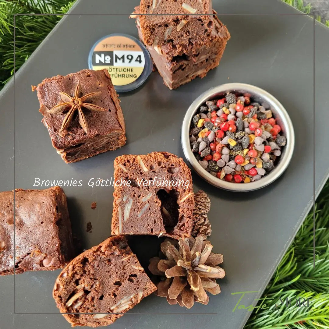 Schoko-Brownies mit Göttliche Verführung Gewürzmischung - schokoladig, fruchtig-würzig und aromatisch.
