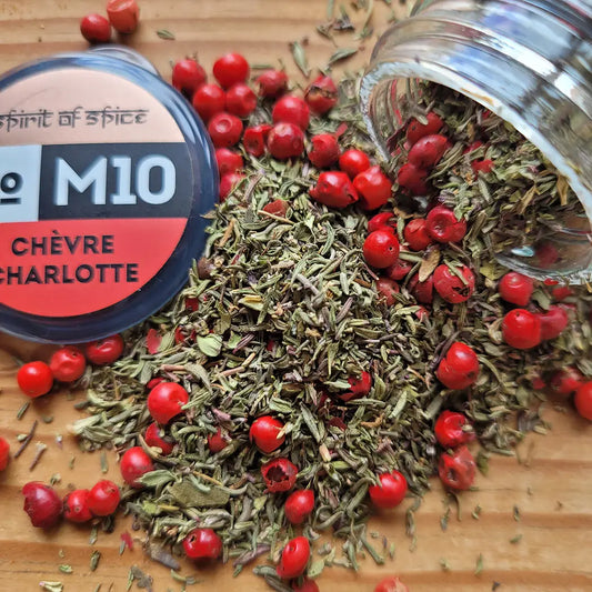Chèvre Charlotte Käsegewürz - aromatische Mischung mit rosa Beeren, Thymian und Petersilie für Ziegenkäse, Feta und Gemüsegerichte