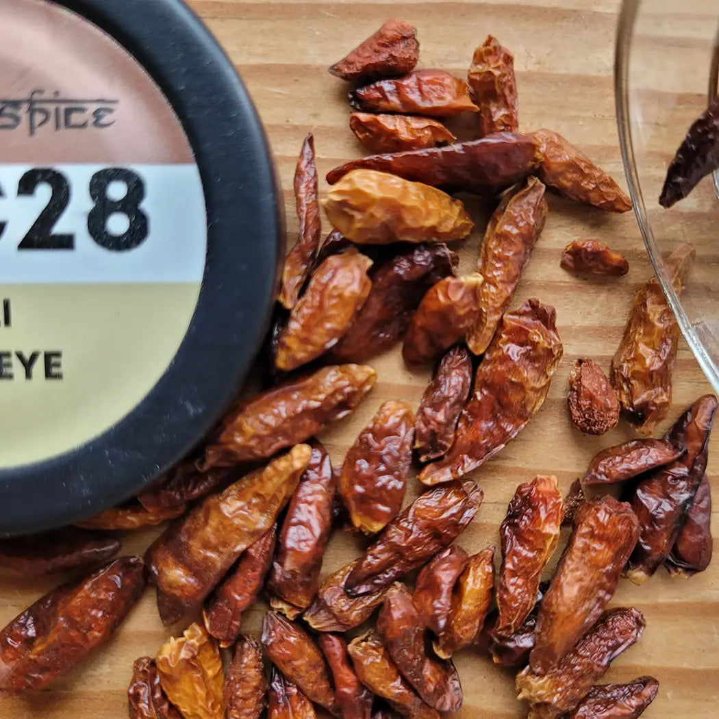 Chili Birds Eye ganz - extrem scharf mit fruchtigem Aroma für asiatische Currys, Saucen und Marinaden