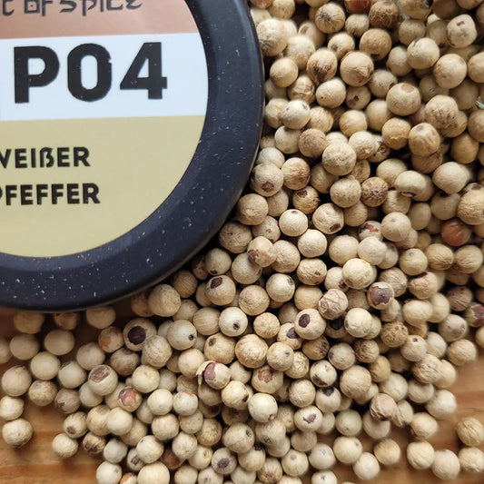 Weisser Pfeffer - kräftig würzig mit erdigen und nussigen Nuancen für helle Saucen, Fisch und Gemüsegerichte"