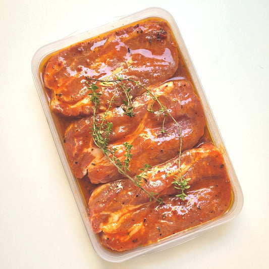 Grillmarinade für Schweinenacken mit Piment d’Espelette & Zitronen Pfeffer