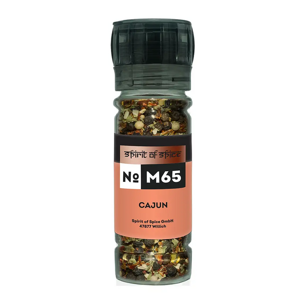 Cajun - kreolische Gewürzmischung mit Pfeffer, Paprika, Chili, Zwiebel, Knoblauch, Oregano, Senf und Thymian, würzig-scharf und leicht rauchig, ideal für Fleisch, Gemüse, Eintöpfe, Marinaden und Grillgerichte