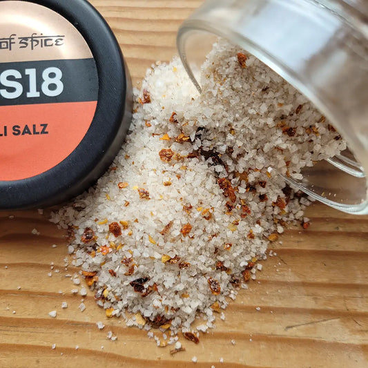 Chili Salz - feuriges Gewürzsalz mit Chili und Paprika für Grillgerichte, Tacos, Saucen und Dips