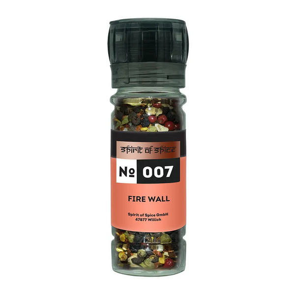 FIRE WALL - scharfes Allroundgewürz mit Pfeffer, Chili, Paprika, Szechuan-Pfeffer, Ingwer und Piment, feurig-aromatisch, perfekt für Fleisch, Gemüse, Tofu und Marinaden