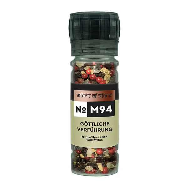 Göttliche Verführung - süsse Gewürzmischung mit Schokolade, Kandis, Berberitzen, Rosa Beeren, Ingwer und Thymian, ideal für Desserts, Gebäck, süsse Saucen und kreative herzhafte Gerichte