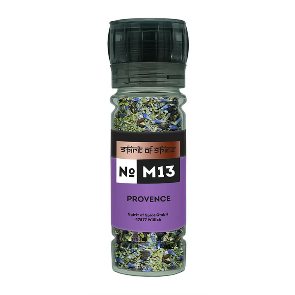 Provence - französische Gewürzmischung mit Thymian, Rosmarin, Lavendel und Malvenblüten, inspiriert von der traditionellen Provence-Küche, perfekt für Grillgemüse, Ratatouille, Fisch, Lamm und Poulet