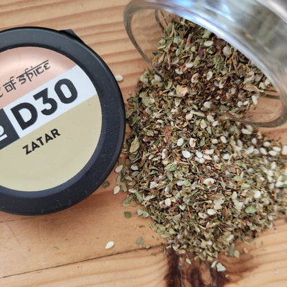 Zatar - orientalische Gewürzmischung mit Sesam, Thymian, Sumach und Oregano, leicht säuerlich-nussig, perfekt für Dips, Fladenbrot, Salate und Gemüsegerichte