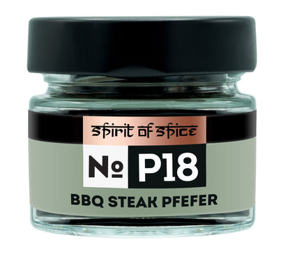 BBQ Steak Pfeffer Gewürzmischung, grob geschroteter, bunter Pfeffer für aromatische Kruste und intensiven Geschmack, perfekt für Steaks, Grillfleisch und Burger.