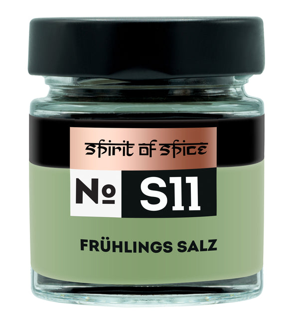 Frühlings Salz Gewürzsalz, frische Mischung aus Salinensalz, Bärlauch, Schnittlauch und Kräutern, 100 % naturbelassen, ideal für Salate, Fisch und Gemüse.