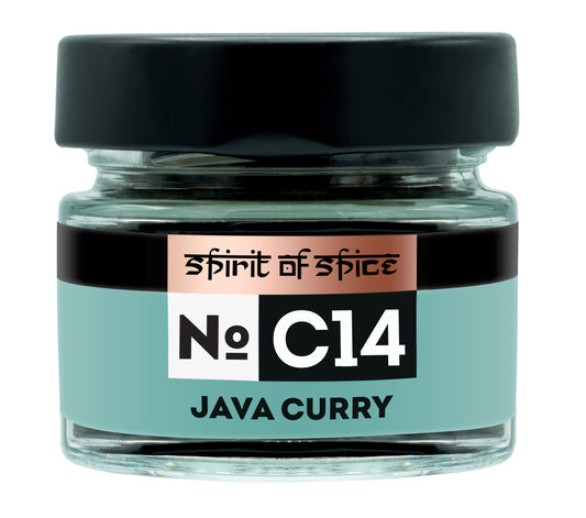 Java Curry Gewürzmischung, aromatisch und mild mit frischer Zitronennote, perfekt für Currys, Gemüsepfannen, Fleisch-, Fisch- und Reisgerichte, 100 % naturbelassen.
