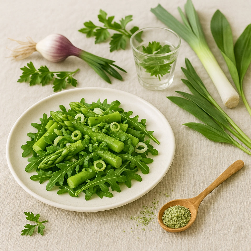 Spargelsalat verfeinert mit Frühlingssalz
